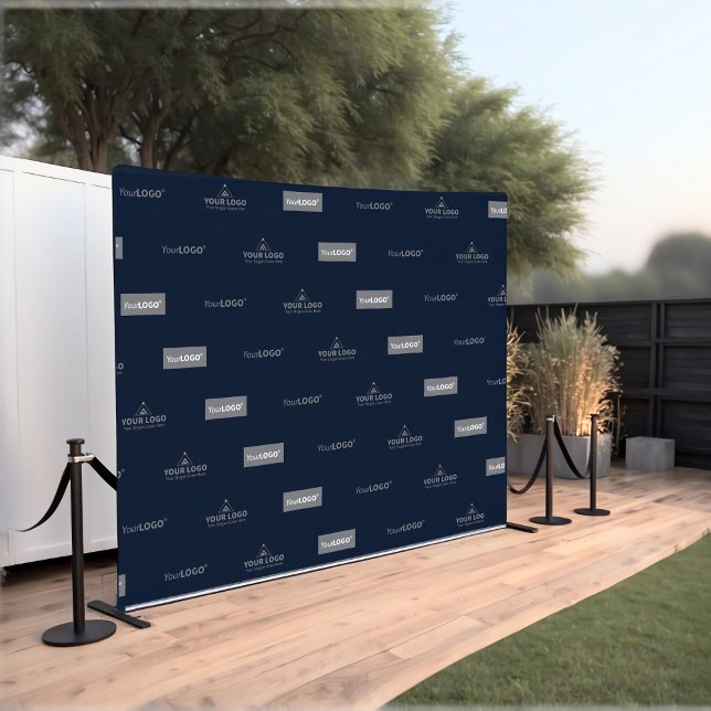 Tapiz Antecedentes corporativos horizontales con el logo (Blue Photo Backdrop)
