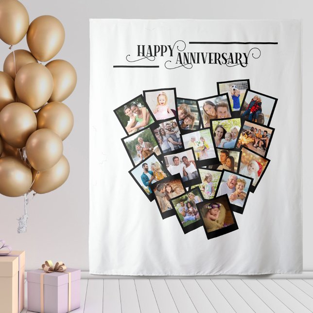 Tapiz Antecedentes de aniversario feliz de Collage de fo (Subido por el creador)