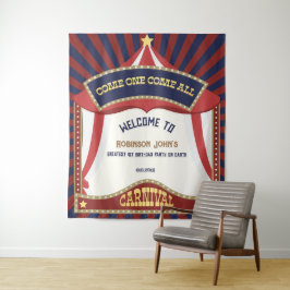 Tapiz Antecedentes de cumpleaños del Carnaval Retro Azul