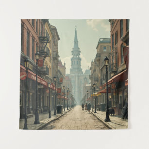 Tapiz Antecedentes (escena del centro de la ciudad de in