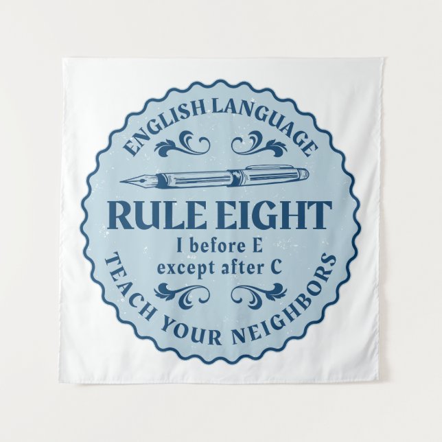 Tapiz Antes de E excepto después de C Rule Funny (Anverso)