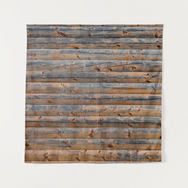 Tapiz Antigua pared de tablas de madera con grietas. Beb (Anverso)