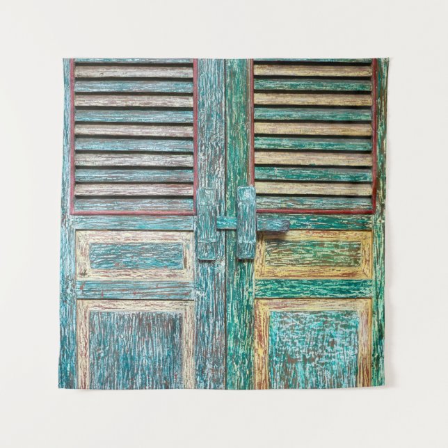 Tapiz antigua puerta de madera de época (Anverso)