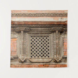 Tapiz Antigua ventana en el patio Nasal Chowk de Hanuman