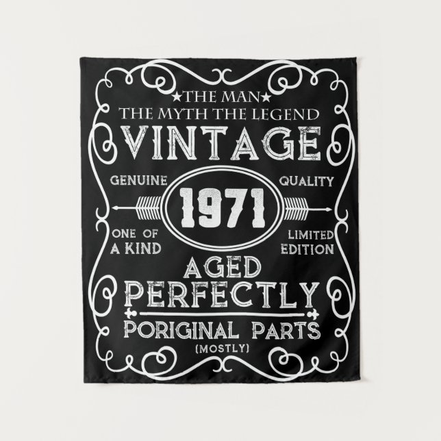 Tapiz Antiguo 1971 Hombre Mito Leyenda Cumpleaños 50 (Anverso)