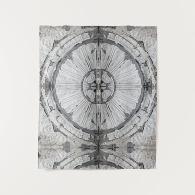 Tapiz Antiguo Cuadrado Blanco Tile Círculo (Anverso)