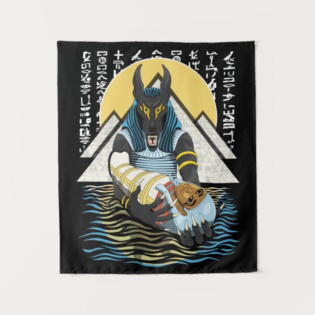 Tapiz Anubis Antiguo Ilustracion Egipcio de Dios (Anverso)