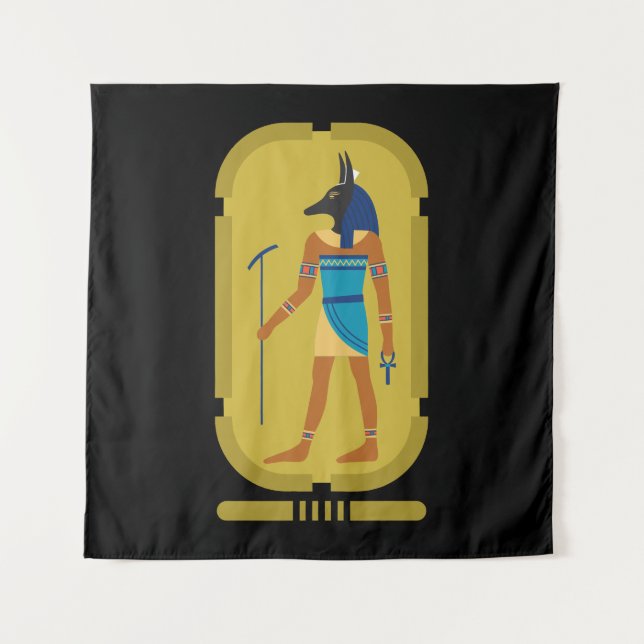 Tapiz Anubis Dios Egipcio De La Mumificación (Anverso)