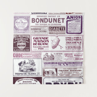 Tapiz Anuncios de periódicos franceses de época de 1910