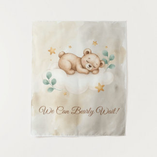 Tapiz Apenas Podemos Esperar Osito de Felpa Baby Shower