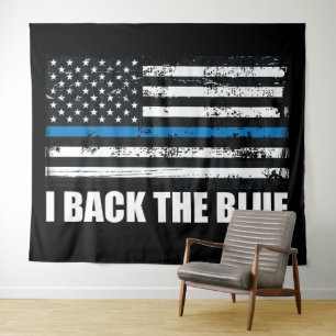 Tapiz Apoya al Azul Línea azul fina bandera de EE. UU. M