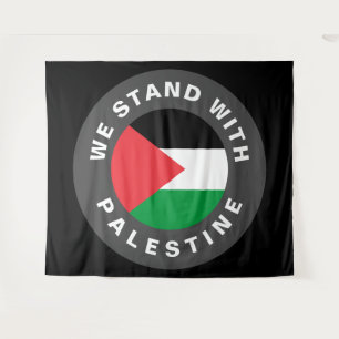 Tapiz Apoyamos la bandera de Palestina y el texto de per