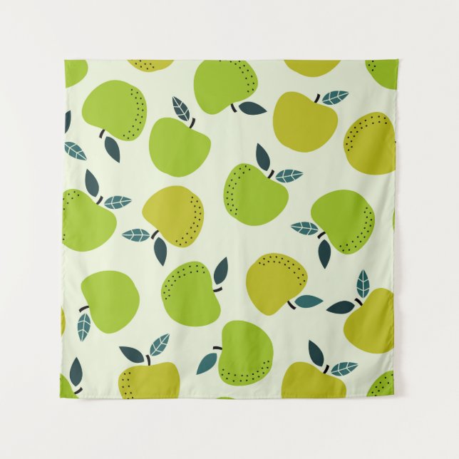 Tapiz Apple seamless pattern. Fruit theme illustration.a (Anverso)
