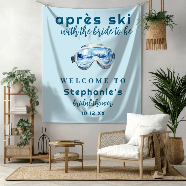 Tapiz Apres Ski Sporty Winter Bridal Shower Backdrop (Subido por el creador)