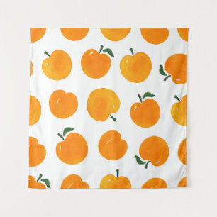 Tapiz Apricots Acuarela Vintage de fondo blanco