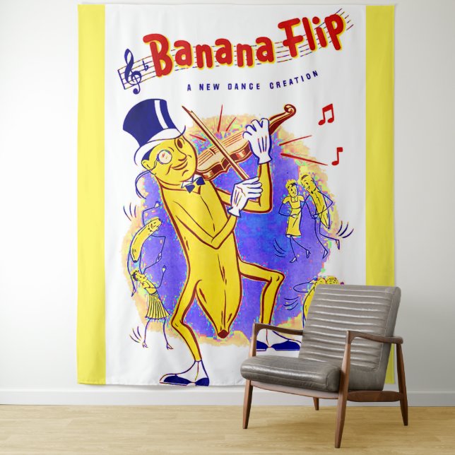 Tapiz aproximadamente 1950 Banana Flip sheet music print (In situ)