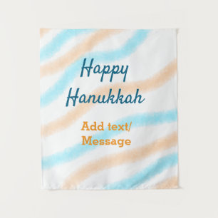 Tapiz Aqua naranja feliz Hanukkah agregar mensaje de tex