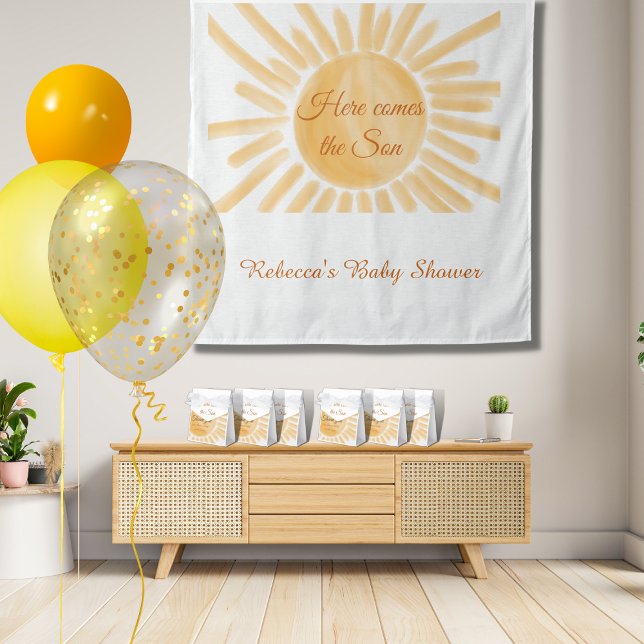 Tapiz Aquí viene el Baby Shower Son Sunshine de Rayo Ama (Subido por el creador)