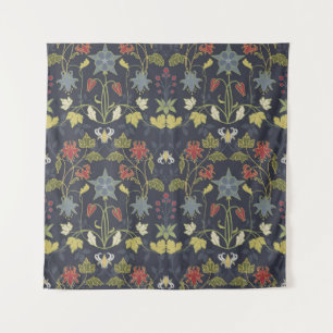 Tapiz Aquilegia Art Nouveau: Floral oscura