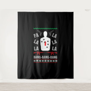 Tapiz AR15 Punto de pistola Navidades feos regalo presen