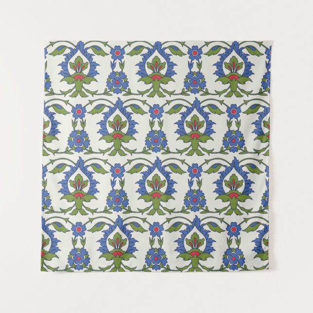 Tapiz Árabe Tradicional: Iznik Tile Seamless. (Anverso)