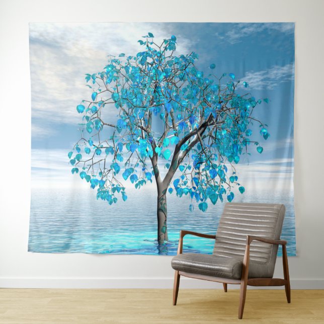 Tapiz Árbol Azul Cristal (In situ (horizontal))