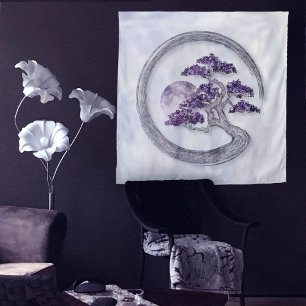Tapiz Árbol Bonsai de circulo enso zen