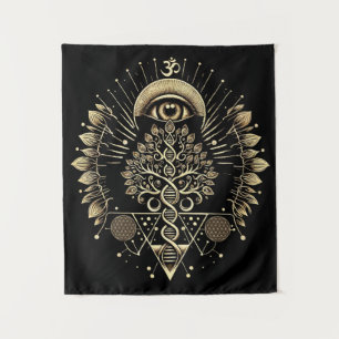 Tapiz Árbol cósmico de la vida - ADN y geometría sagrada