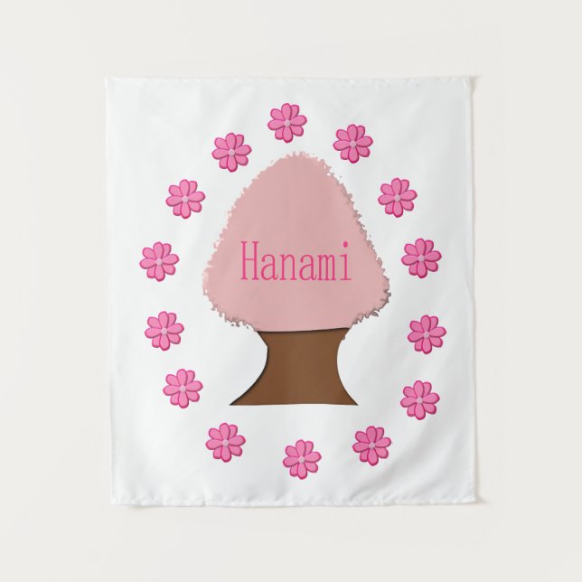 Tapiz Árbol de cerezas japonés Hanami (Anverso)