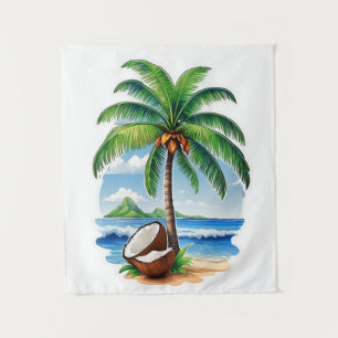 Tapiz Árbol de coco isla tropical