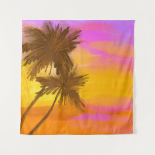 Tapiz Árbol de coco, tema tropical del verano.