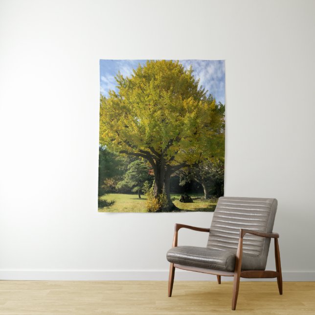 Tapiz Árbol de Ginkgo del Amarillo Dorado (In situ)