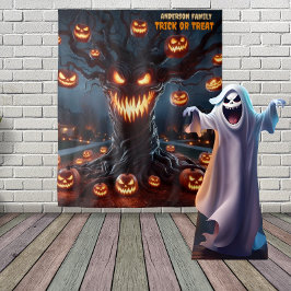 Tapiz Árbol de Jack-o'-Lantern espeluznante para colgar