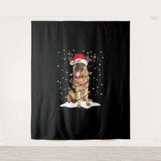 Tapiz Árbol de Navidad alemán pastor luz perro pijama