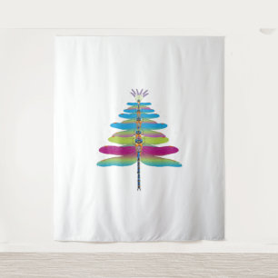 Tapiz Árbol de Navidad de la libélula divertida insectos