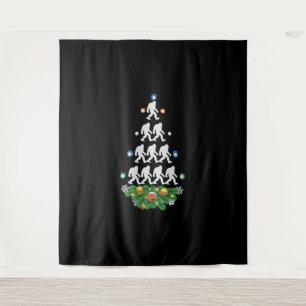 Tapiz Árbol de Navidad de pie grande Sasquatch Santa Lov