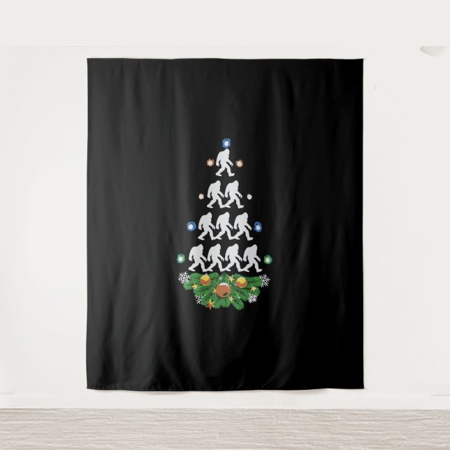 Tapiz Árbol de Navidad de pie grande Sasquatch Santa Lov (Anverso)