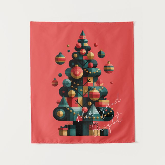 Tapiz Árbol de Navidad geométrico (Anverso)