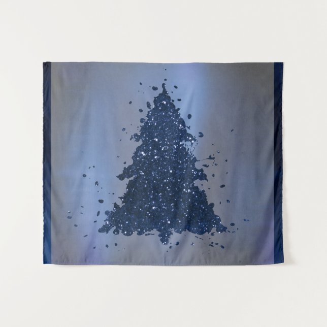 Tapiz Árbol de Navidad Temperamental | Salpicadura de Az (Anverso (horizontal))