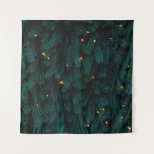 TAPIZ ÁRBOL DE NAVIDAD VERDE CON LUCES