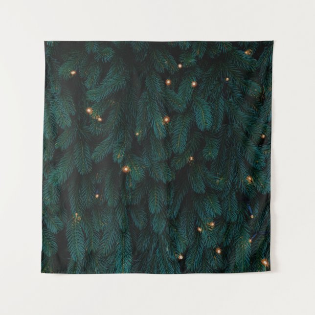 TAPIZ ÁRBOL DE NAVIDAD VERDE CON LUCES (Anverso)