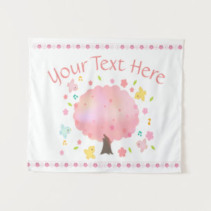Tapiz Árbol de primavera y Personalizado de pájaros