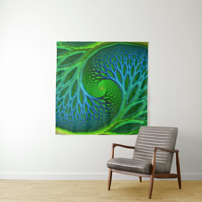 Tapiz Árbol De Vida Espiral Fractal (In situ)
