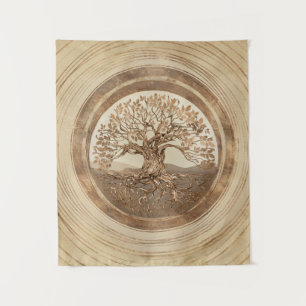 Tapiz Árbol de vida - Yggdrasil Pastel de oro