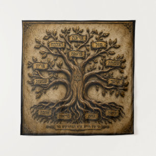 Tapiz Árbol Judío de la Vida Bendiciones Hebreas 