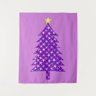 Tapiz Árbol Minimalista moderno de Navidad en estrellas