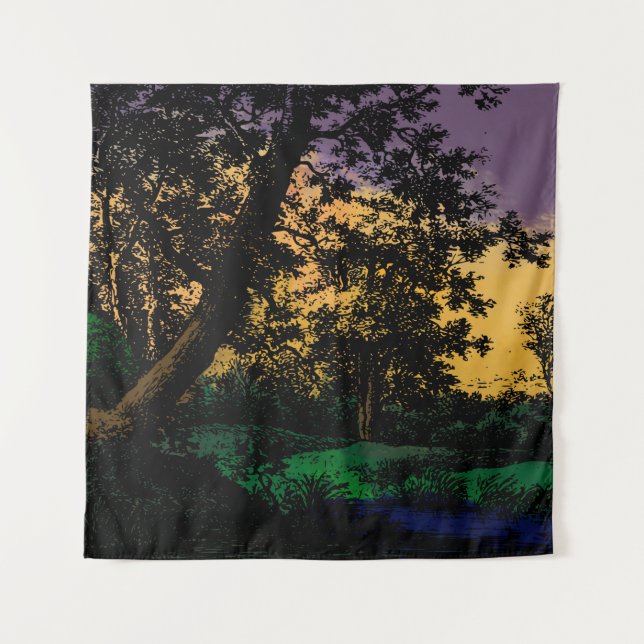 Tapiz Árboles al atardecer (Anverso)