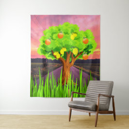 Tapiz Árboles limoneros y Naranjas pintados - Árbol abst