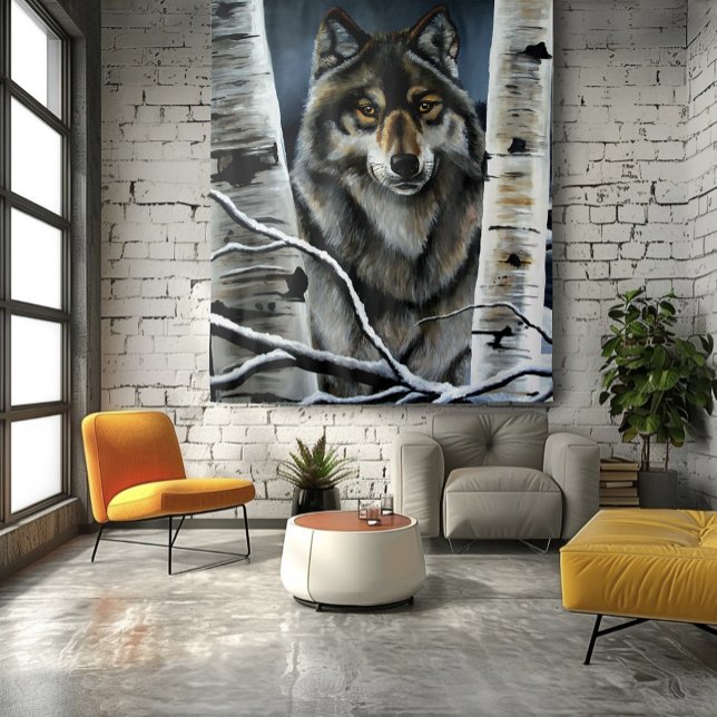 Tapiz Árboles populares del lobo de madera alfa (Subido por el creador)