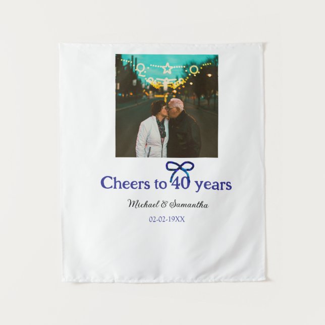 Tapiz Arco azul g brinda por 40 años de aniversario de b (Anverso)